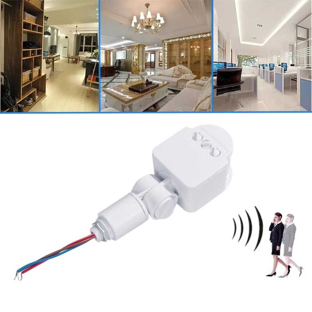 2pcs PIR Motion Sensor Switch For Ambient Light: 2LUX~2000LUX (Adjustable)