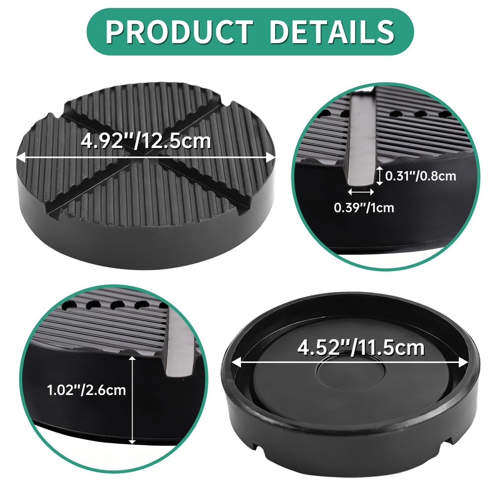 Universal Floor Jack Rubber Pad Adapter Pinch Weld Side Frame 1 Pack