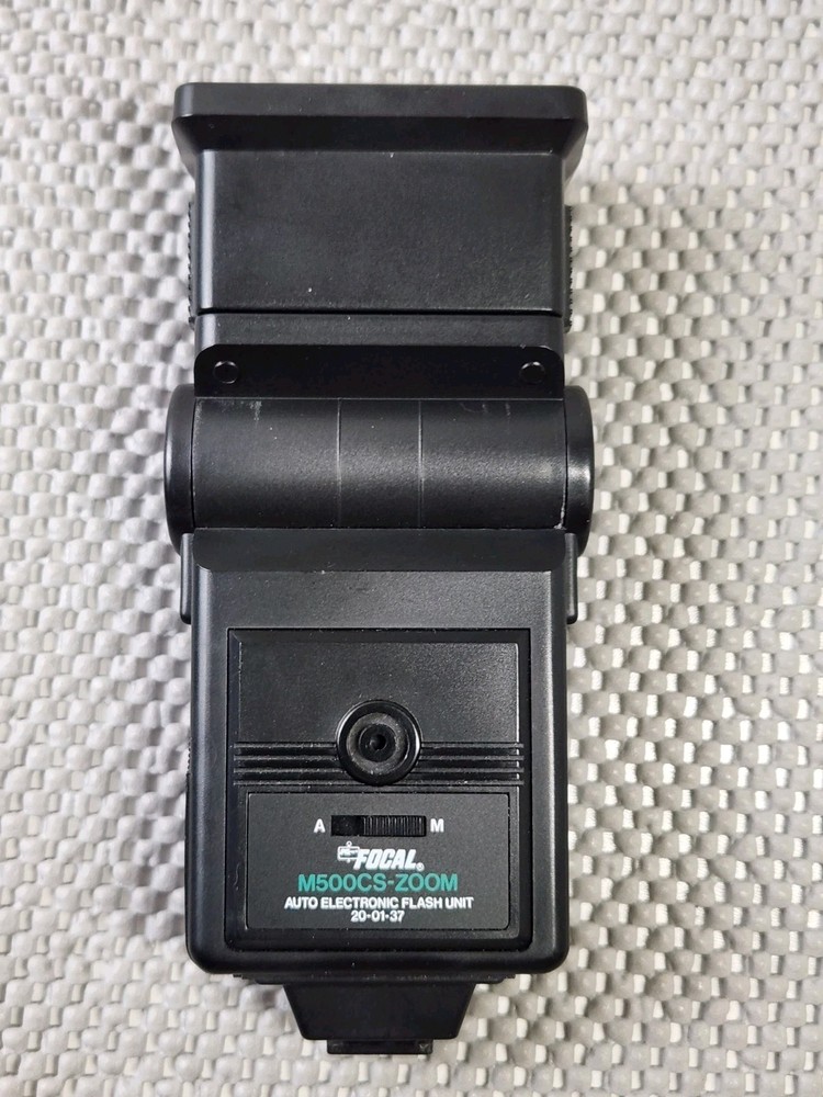 Focal M500C-ZOOM - Auto Electronic Camera Flash Unit 20-01-37 Tested