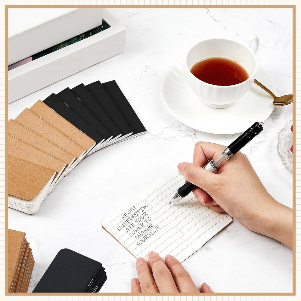 36 Pcs Pocket Notebook Mini Journal 2.5" X 4" Kraft Paper Mini Notepad Bulk Soft