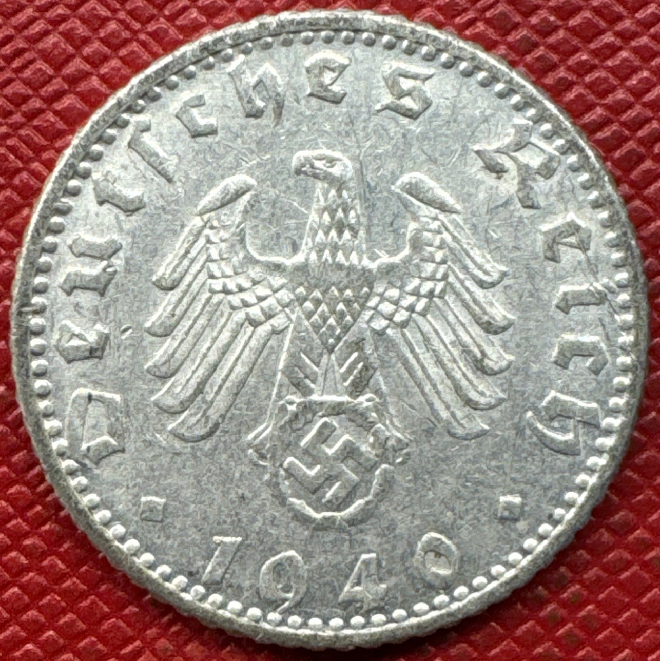 Germany, Third Reich 1940-D Aluminum 50 Reichspfennig. WWII Era. KM# 96