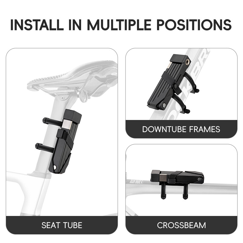 ROCKBROS Folding Bike Lock Heavy Duty Anti Theft Smart Secure Guard with Keys