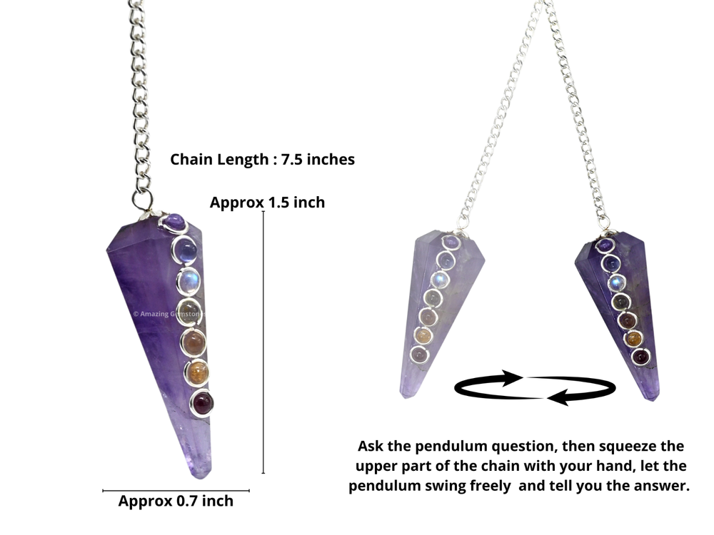 Amethyst Dowsing Crystal Chakra Pendulum