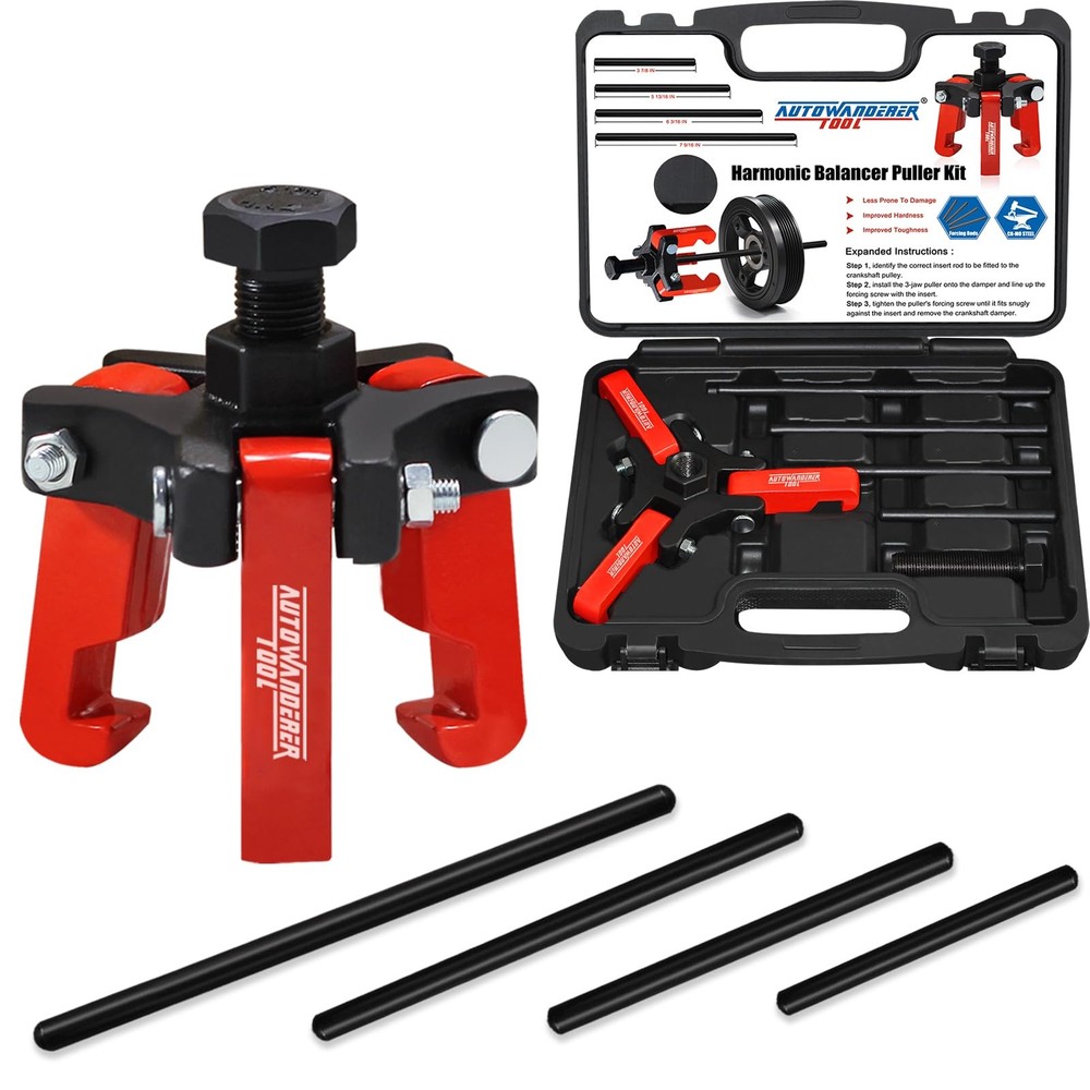 AutoWanderer Tool Harmonic Balancer Puller with Adjustable 3-Jaw Style1