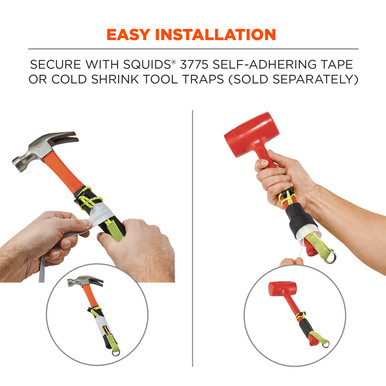 3703 3-Pack Extended Lime Elastic Loop Tool Tails Ext - 15Lbs - 19769