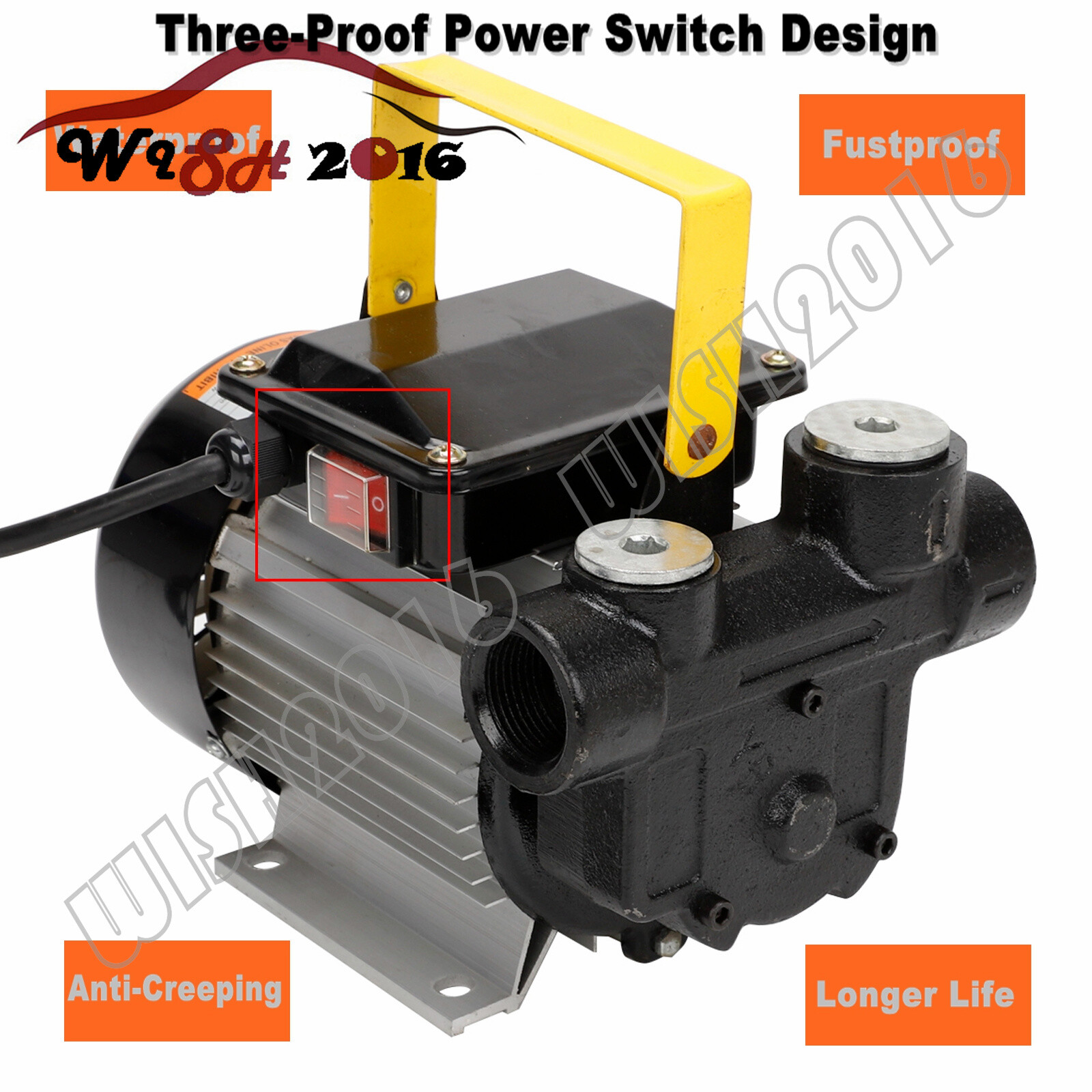 16GPM 550W Oil Diesel Fuel Transfer Pump Self Priming 110V AC 60L/min Pump