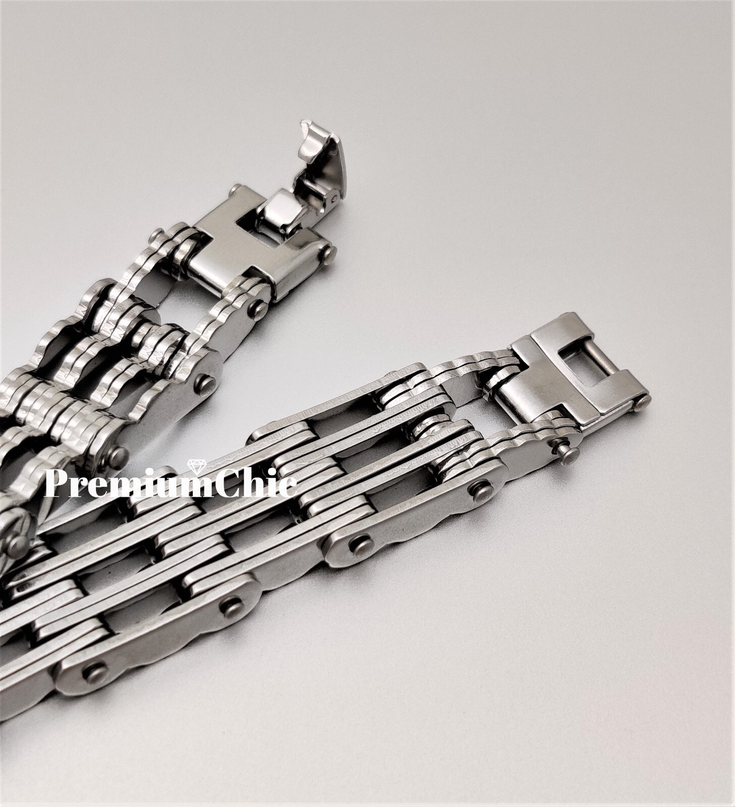 SOLID Stainless Steel Motorcycle Bike Chain Design Bracelet Men's Jewelry 16MM