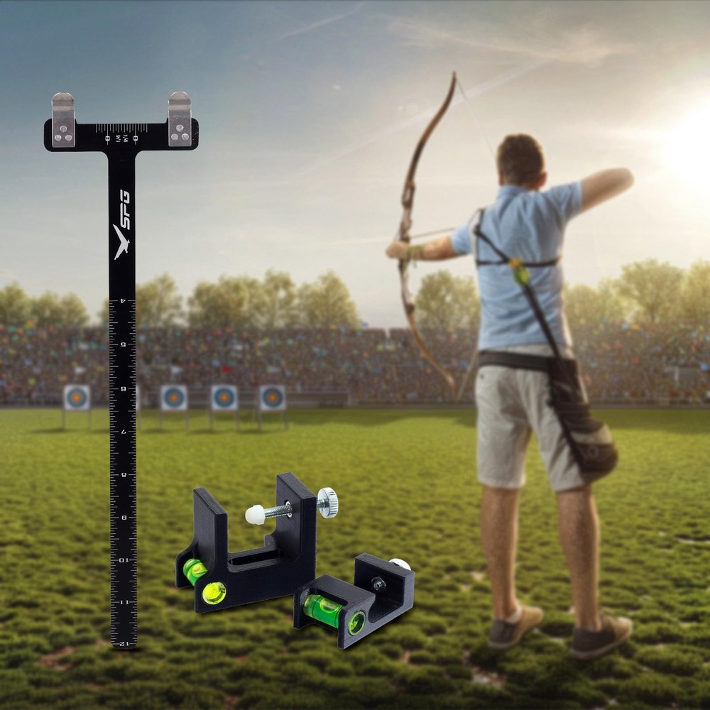 SPG Bow Square Kit 2 Pack, Archery String Level Kit, T Shape Ruler Black