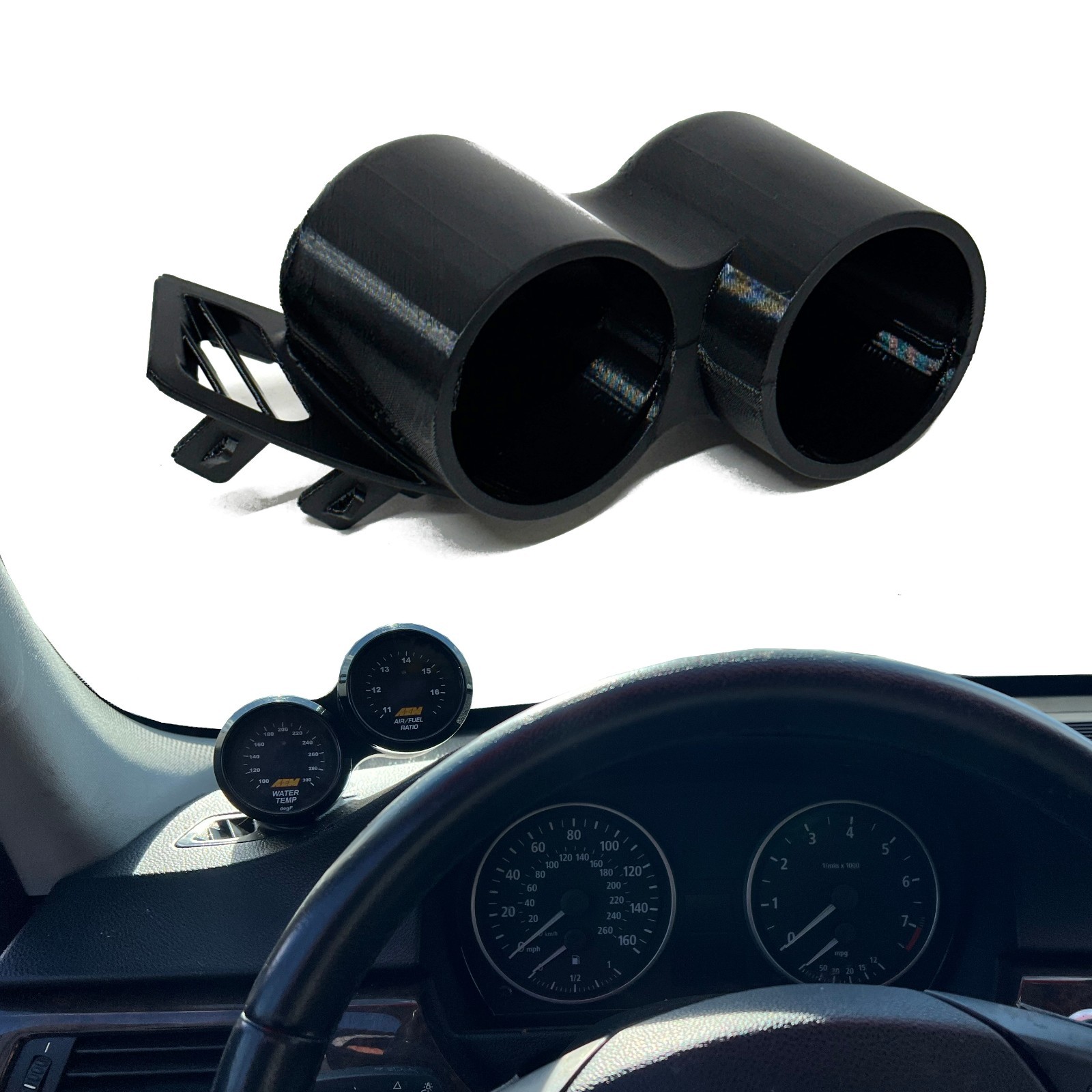 Dual gauge pod mount for 2006-2013 BMW E90 E92 E91 Functional vent