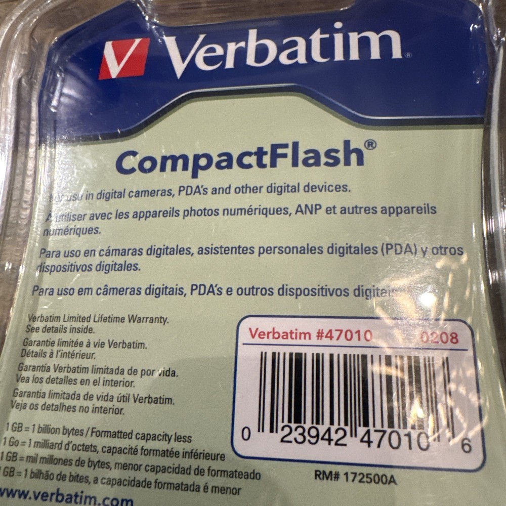 Verbatim Premium 1 GB CompactFlash Memory Card (47010)