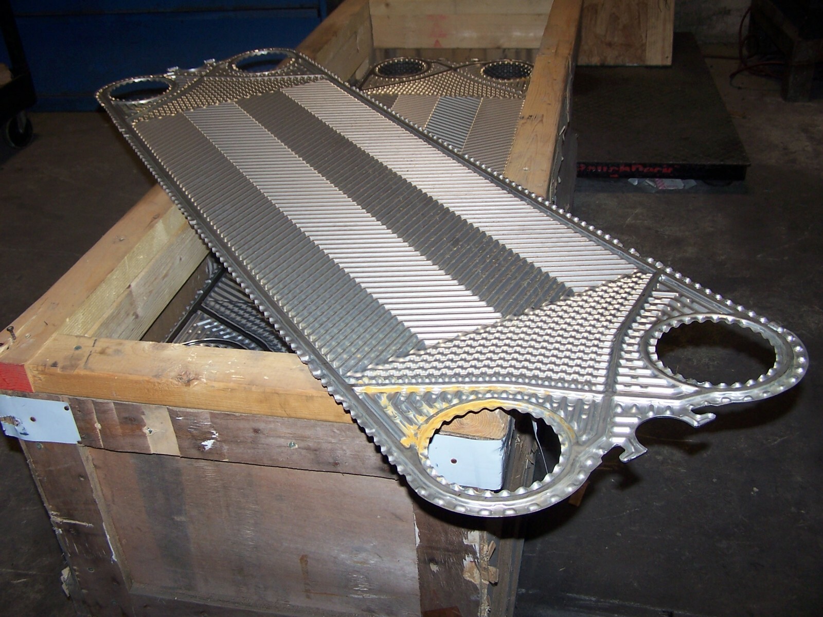 NEW 55" LONG X 16-3/4" WIDE HEAT EXCHANGER PLATE 4-1/2" HOLES WITH GASKET