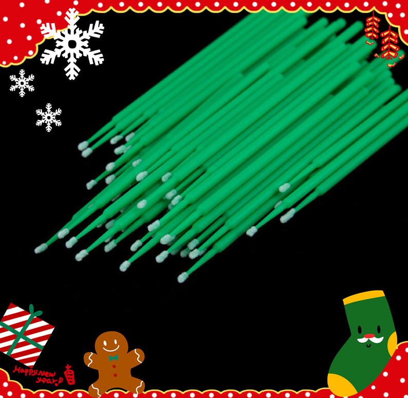100 Pcs Dental Micro Brush Materials Disposable Tooth Applicators Medium Green