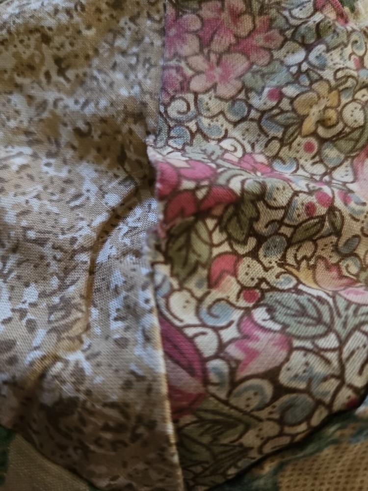 Homemade Multi Print Lightweight Patchwork Quilt Throw Size 60" X 48"