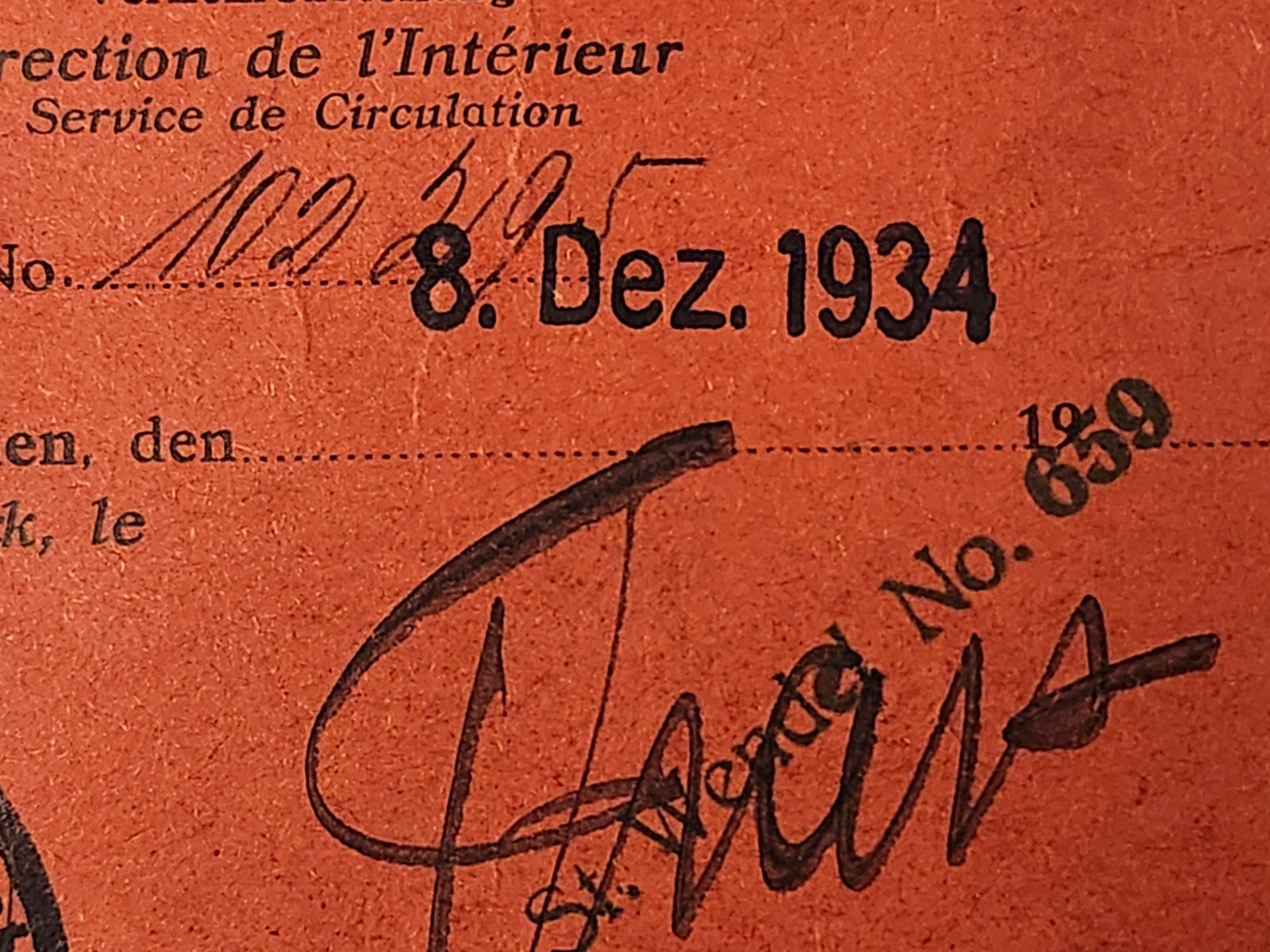 WW2 Germany. Personal-Ausweis Saar 1934.