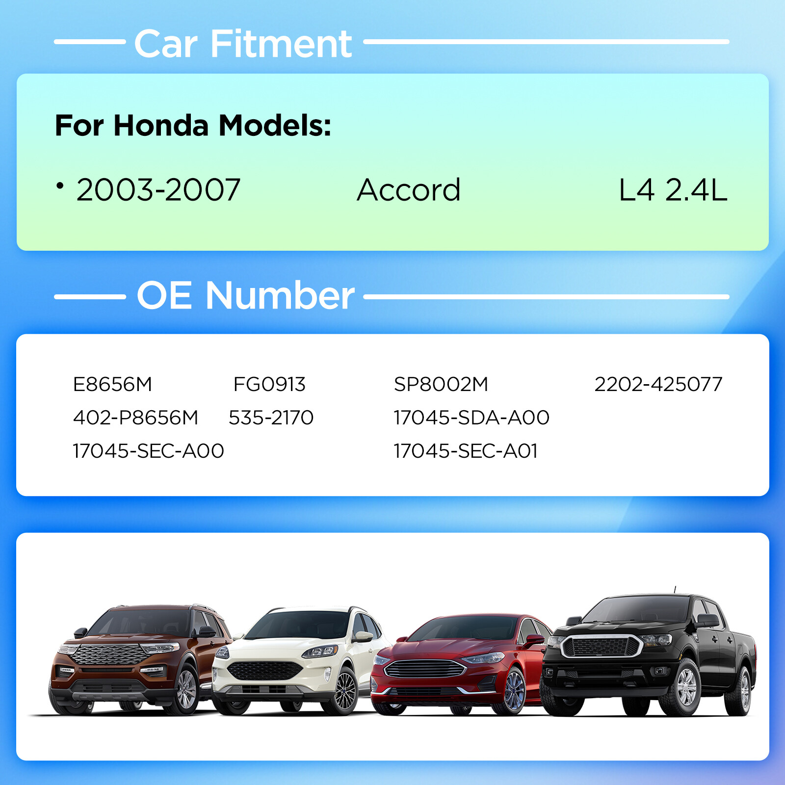 Fuel Pump Module Assembly Fits for 2003 - 2007 Honda Accord L4 2.4L E8656M