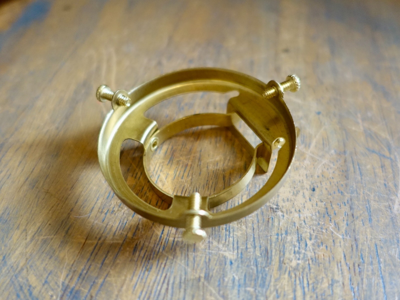 2-1/4" Clamp-On Shade Fitter - Brass Shade Holder fits sockets 1.25" diameter