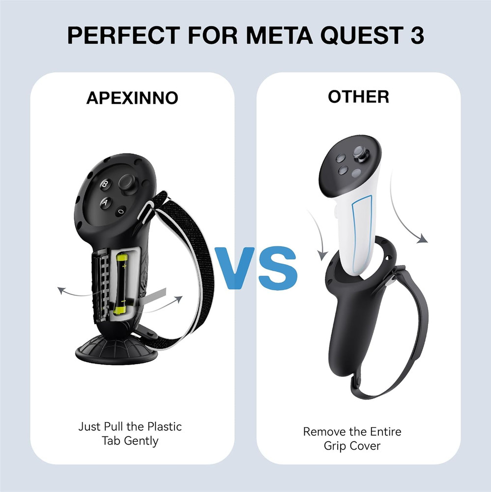 Controller Grips Cover for Meta Quest 3/3S Accessories, Adjustable Knuckle Strap