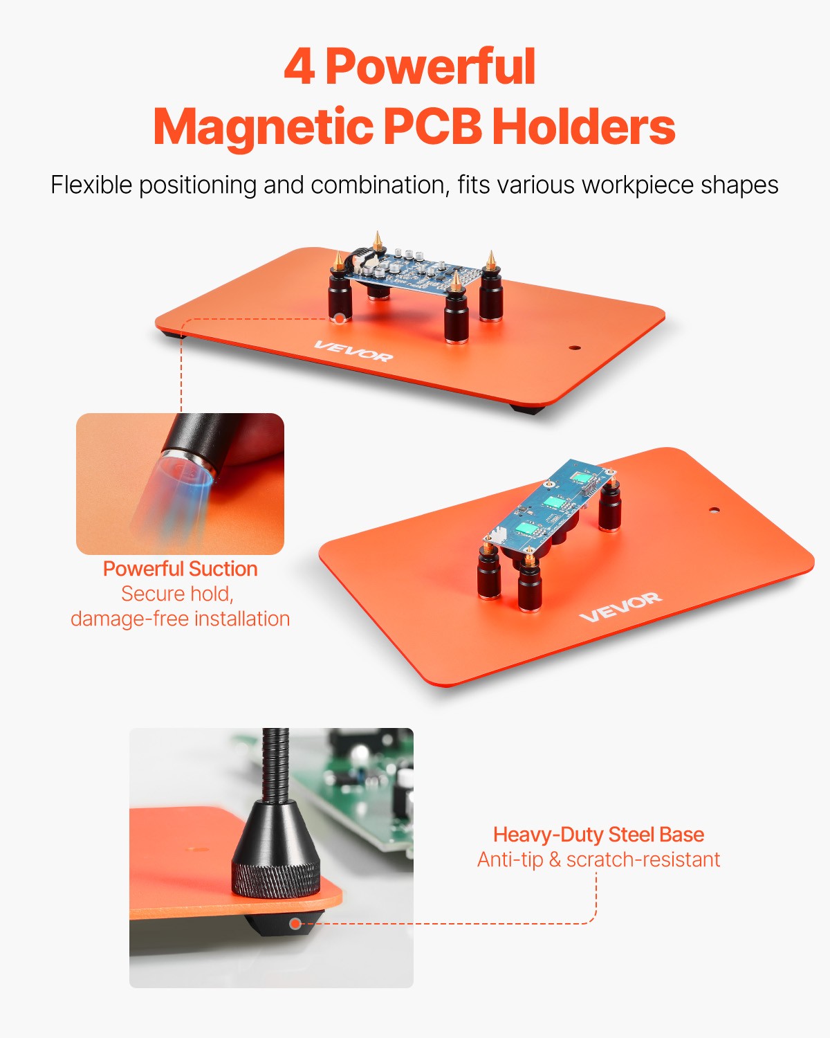 VEVOR Magnetic Helping Hands Soldering Station 3X Magnifying Lamp Air Gun Holder