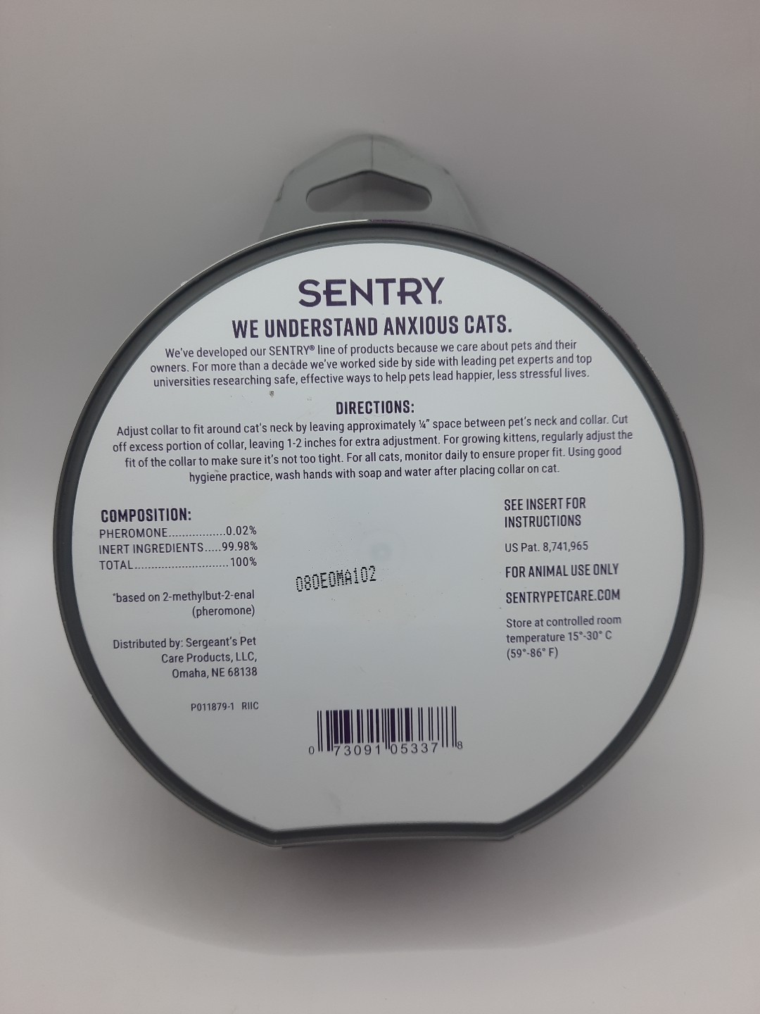 SENTRY Calming Collar For Cats 30 Day Of Calming Relief Brand New No Outer Shell