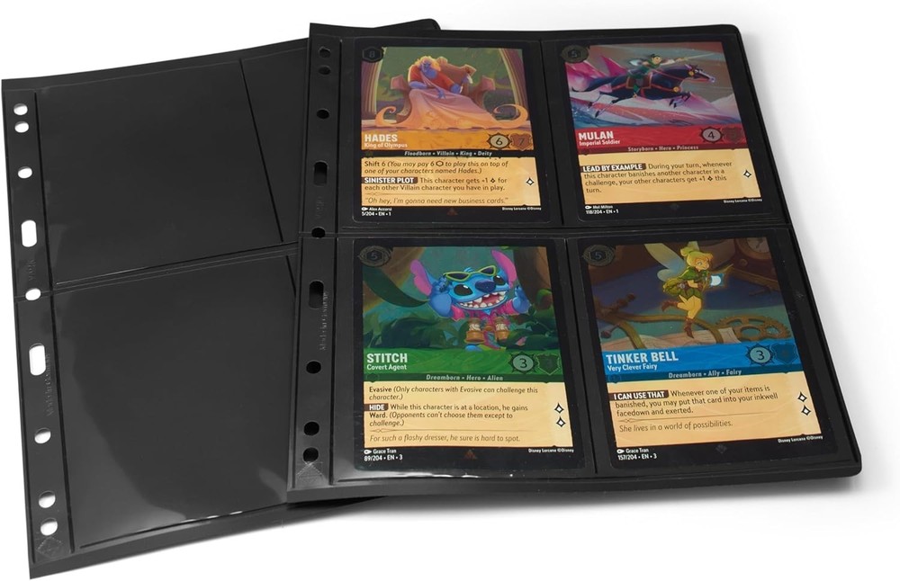 Black Vario Stamp Sheets - 2 Divided Pockets for Organized Collections