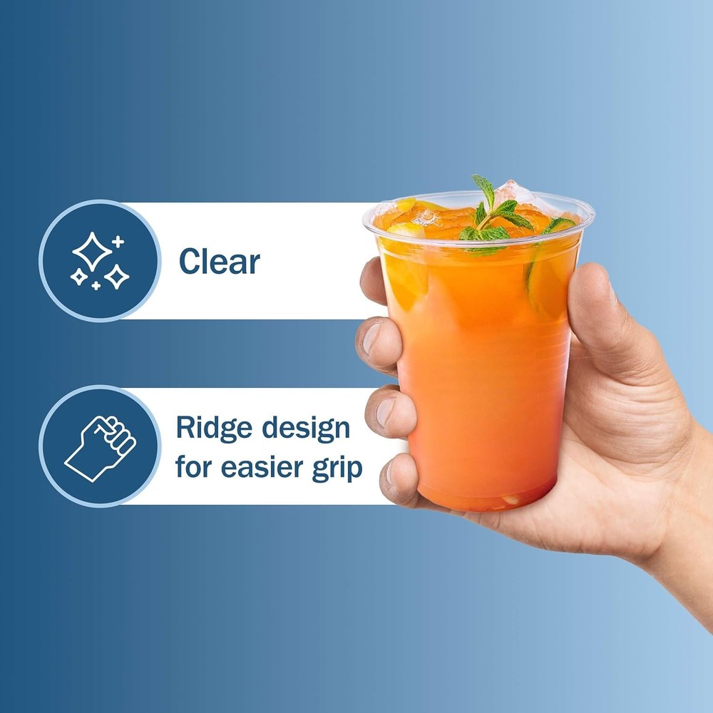Small, Clear Plastic Cups 9 oz - 80 Disposable Drinking 1 Pack,