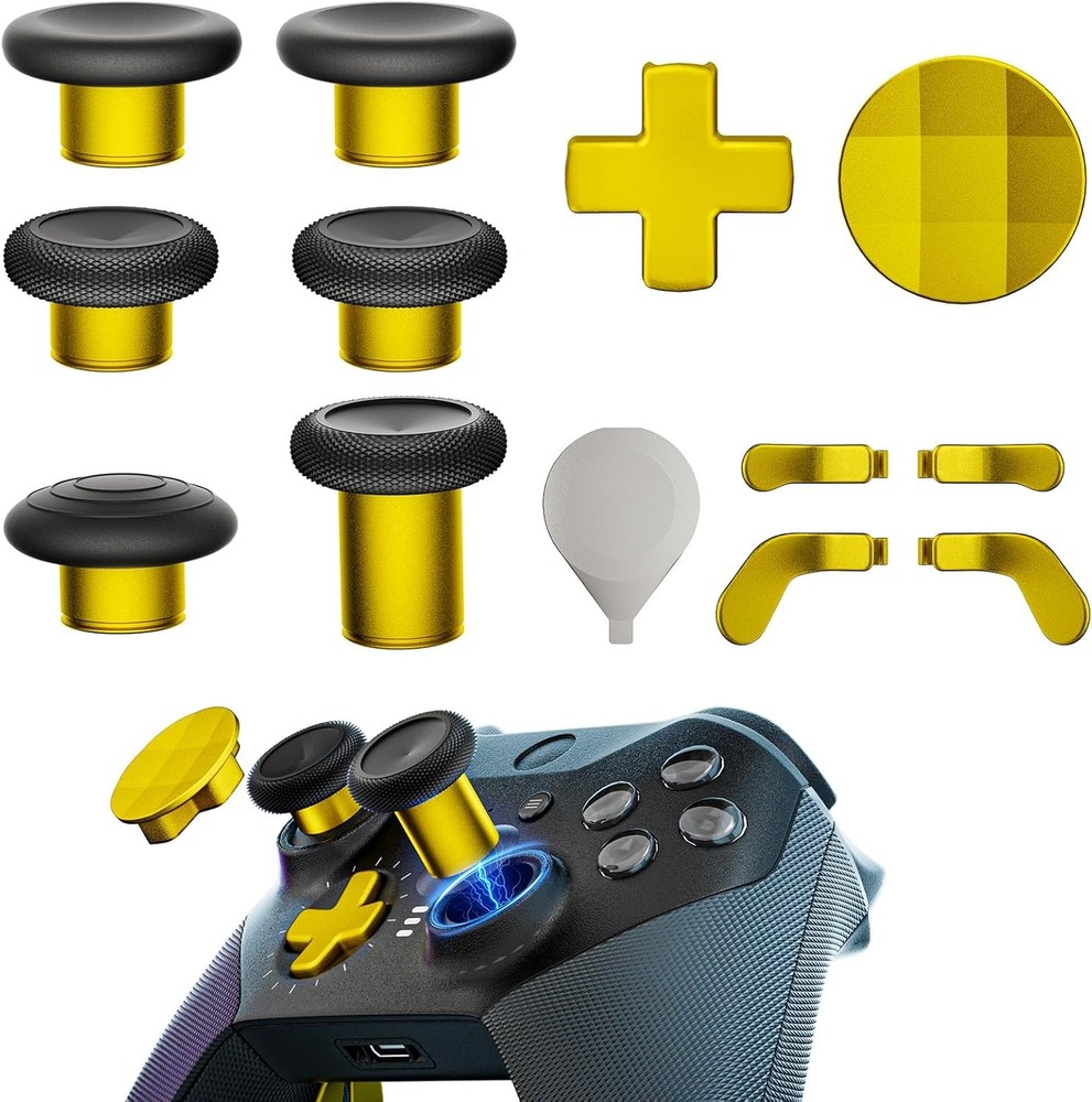 14-in-1 Controller Accessories Kit Compatible with Xbox Elite Bright Gold