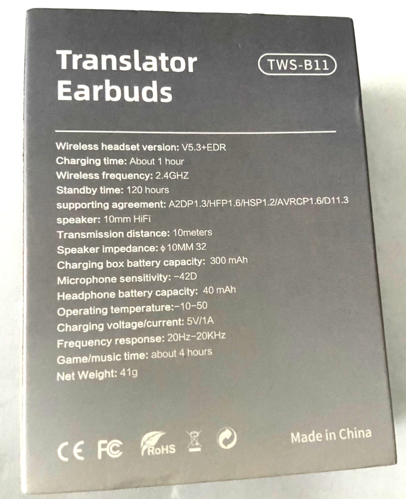 Language Translator Earbuds Two-Way Translator Device Blay
