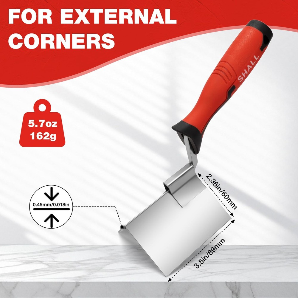 2-Piece Drywall Corner Tool Set, 5 Outside Corner Knife 3-1/2 Inside Corner ...