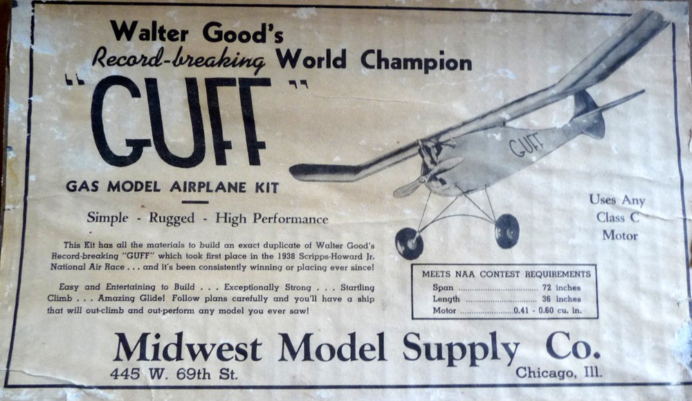Walt Good's GUFF PLAN + CONSTRUCTION ARTICLE for His First RC Model Airplane