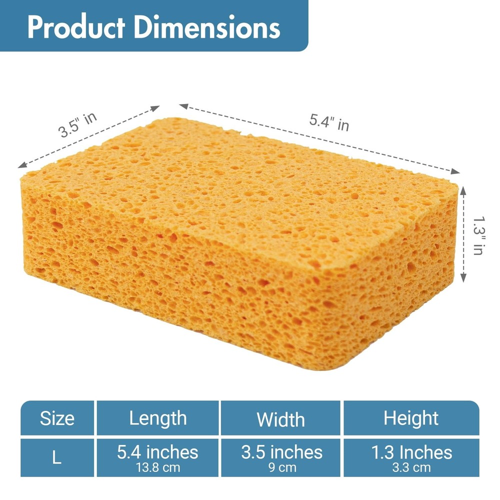 NBStarTech Kitchen Sponges – 4 Pack Large Cellulose Dish Original, Beige