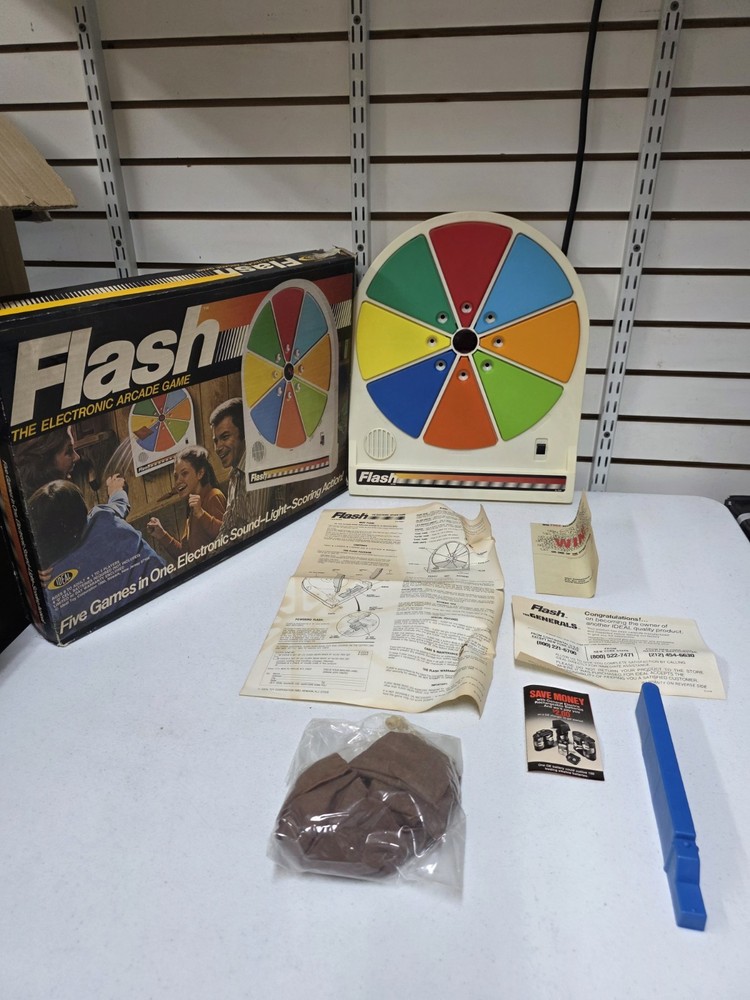 1980 Ideal - Flash, The Electronic Arcade Game, New, Missing One Leg, Working