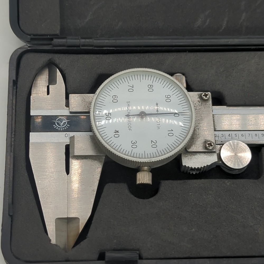 Aerospace 0-6" Shockproof Dial Caliper .001" with Hard Case