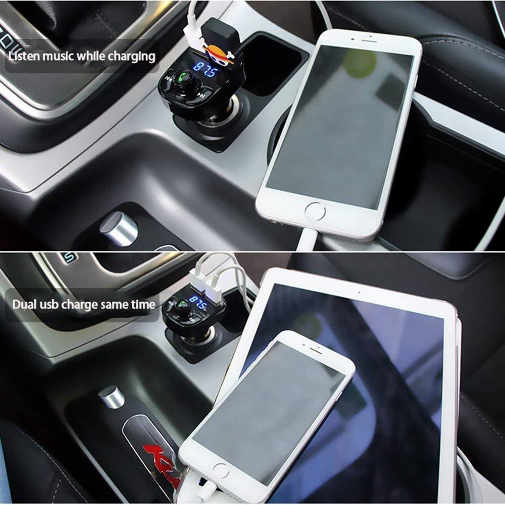 Bluetooth Car Kit FM Transmitter-Wireless Radio Adapter, MP3 Player, USB Charger