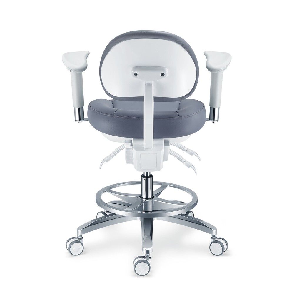 Adjustable Microfiber Leather Cushion Microscope Doctor's Chair with Armrests US