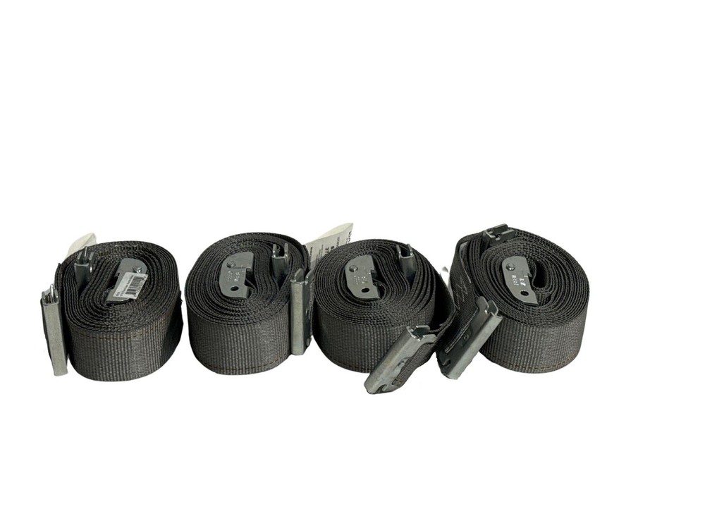 2"x16' Gray E-Track Cam Buckle Strap w/ Spring Fitting (4 Pack)