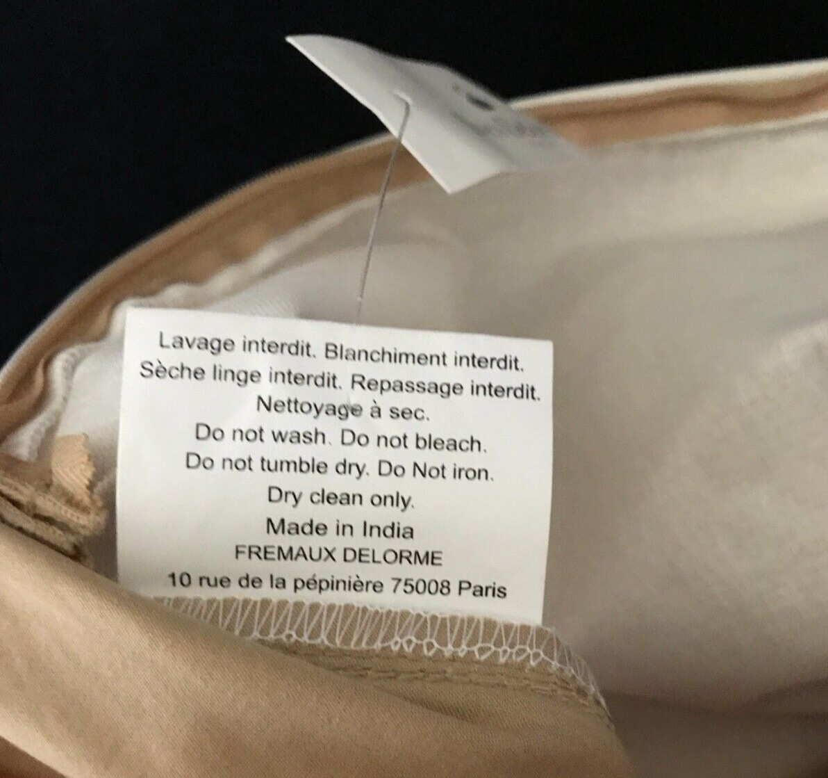 NWT Yves Delorme Accent Throw Cushion Pillow Cover Tan Floral Swirls Embroidery