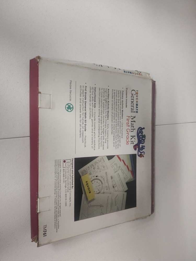 TouchMath General Math Kit First Grade Missing Some Pages 1998 Worksheets TM761