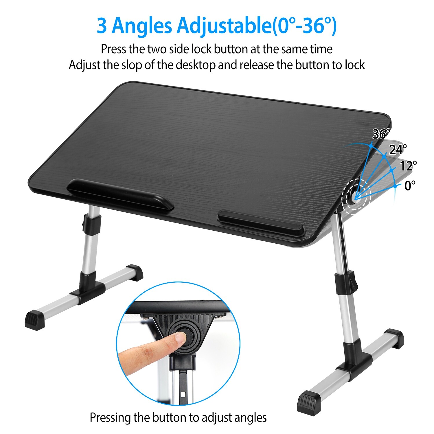 Adjustable Laptop Table Stand Lap Tray Sofa Bed Notebook Computer Foldable Desk
