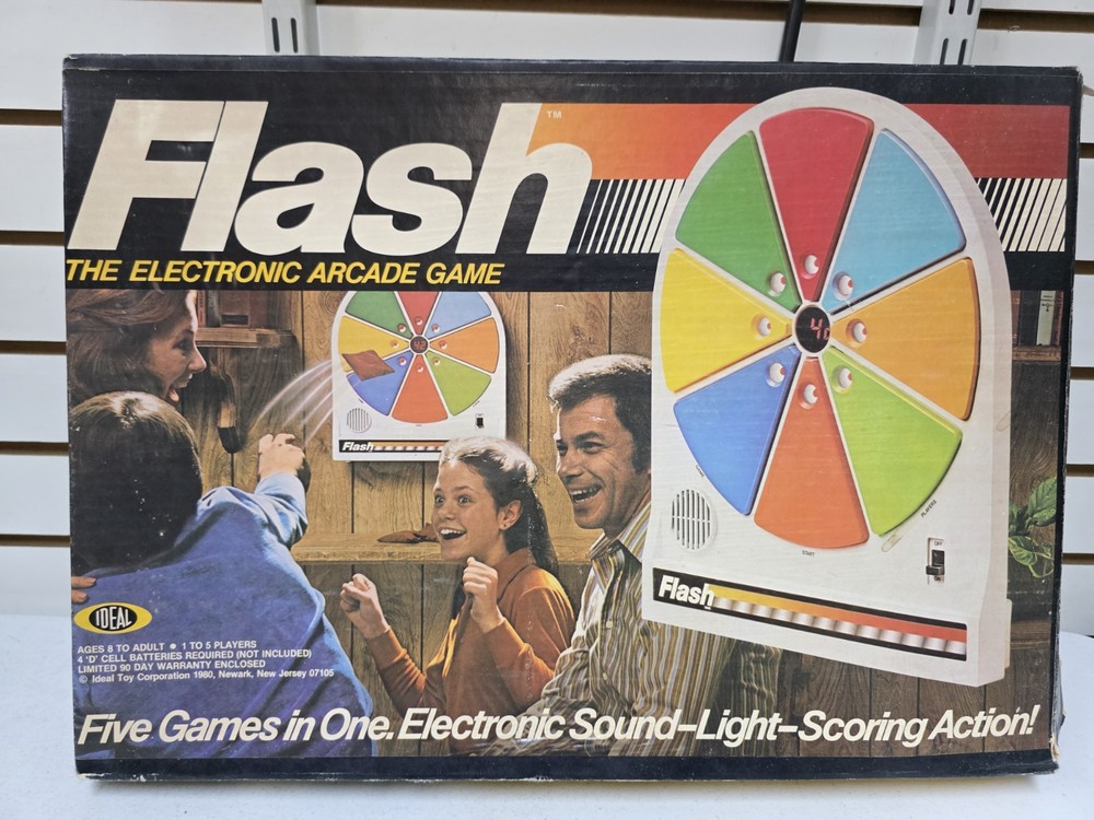 1980 Ideal - Flash, The Electronic Arcade Game, New, Missing One Leg, Working