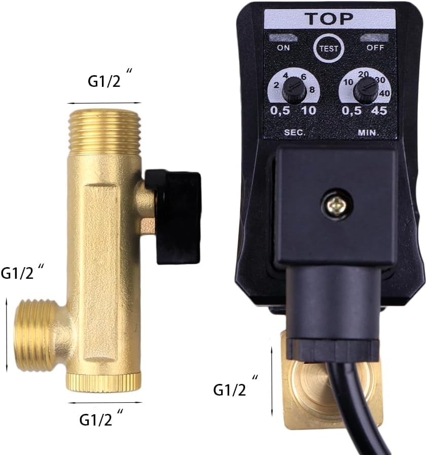 Compact 1/2" Automatic Drain Valve - Brass & Flame Retardant ABS for Air Systems