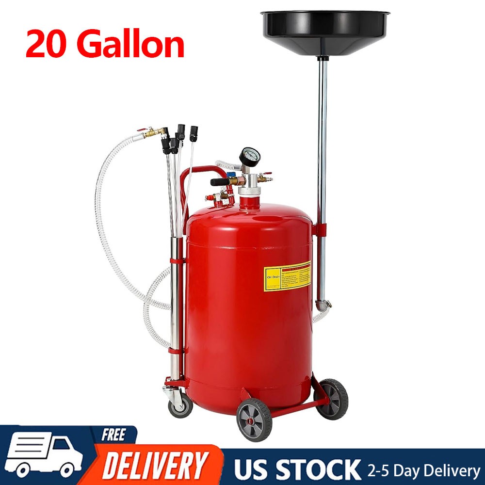 20 Gallon Waste Oil Drain Tank, Oil Drain Vacuum and Extractor for Oil Change