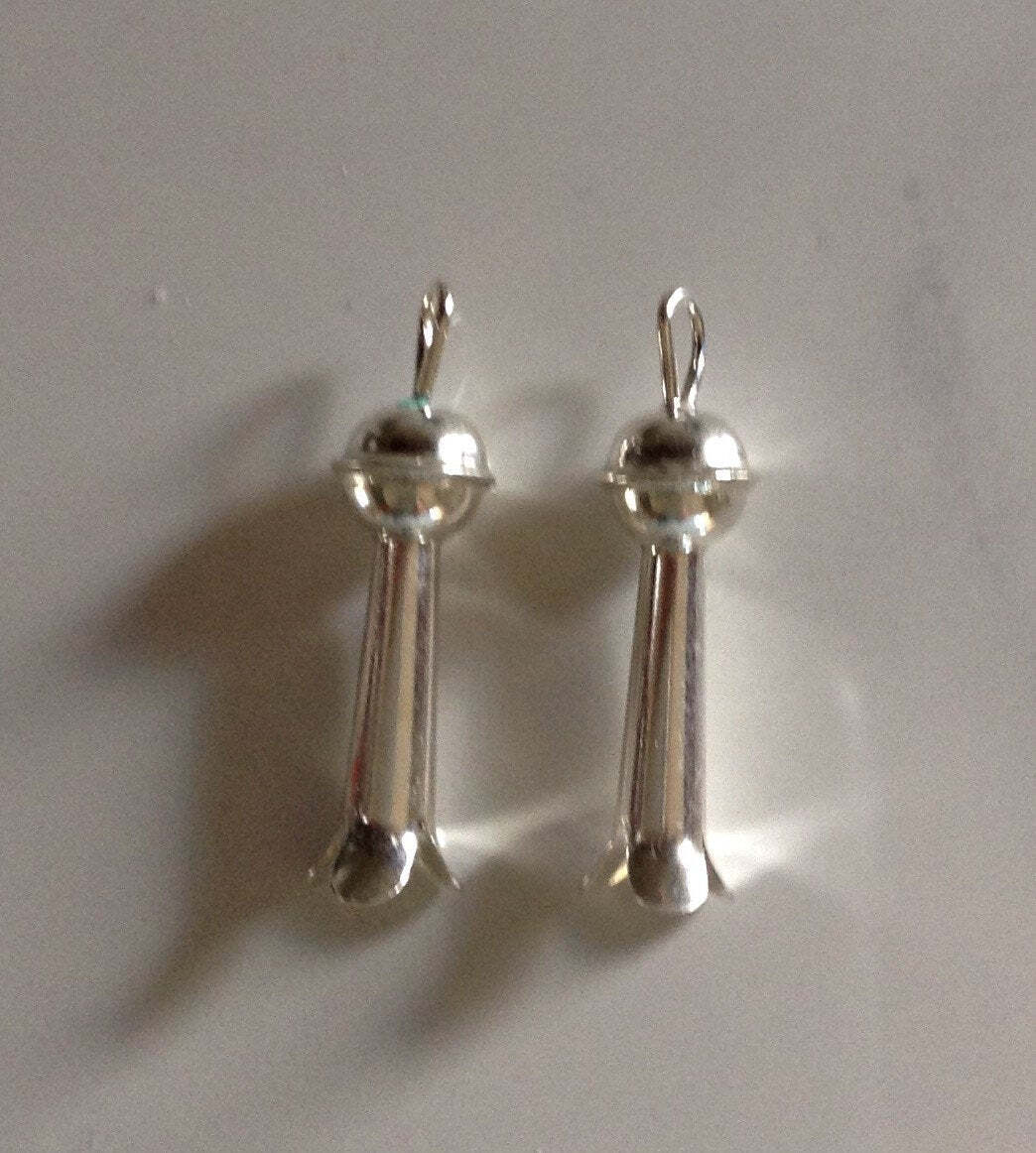 Navajo Handmade Sterling Silver Squash Blossoms 7mm Lot of 2 Perfect4Earrings