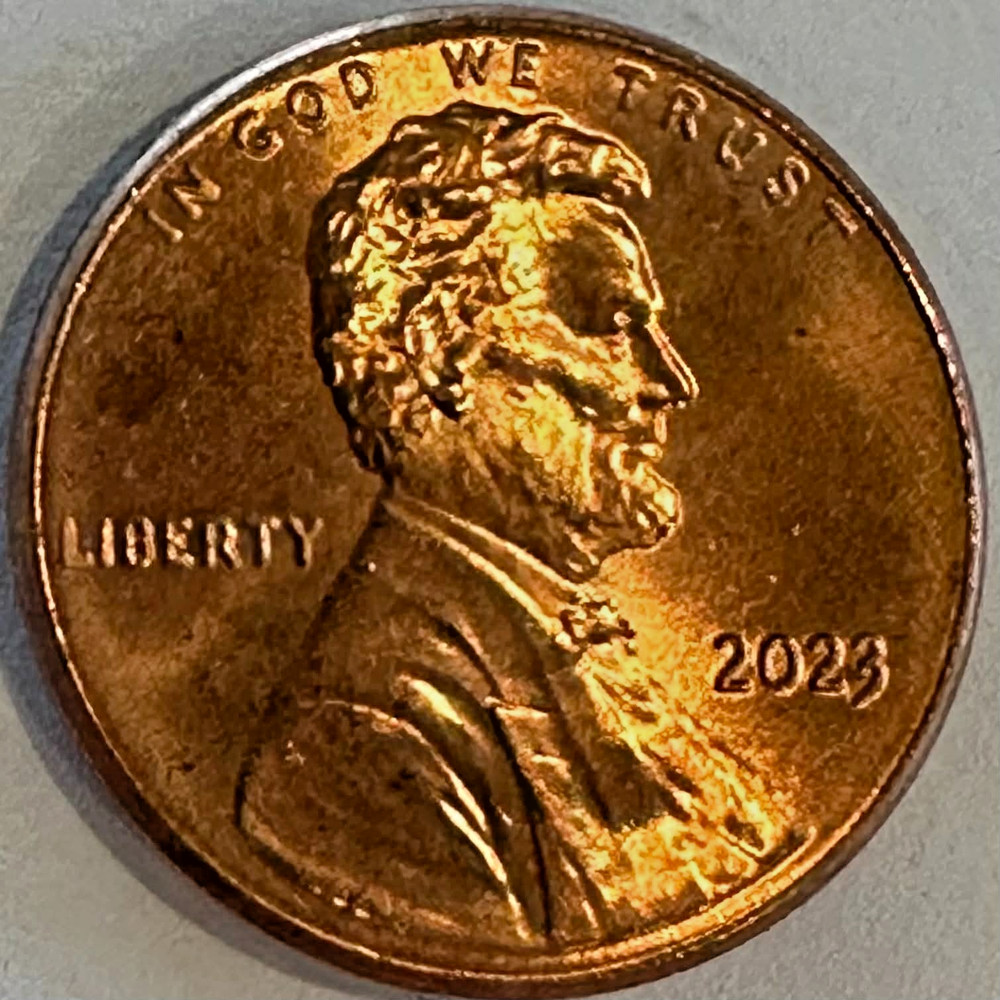 MINT ERROR - 2023-P "EXTRA V" LINCOLN SHIELD CENT (NICE COIN) (RED, HIGH GRADE)