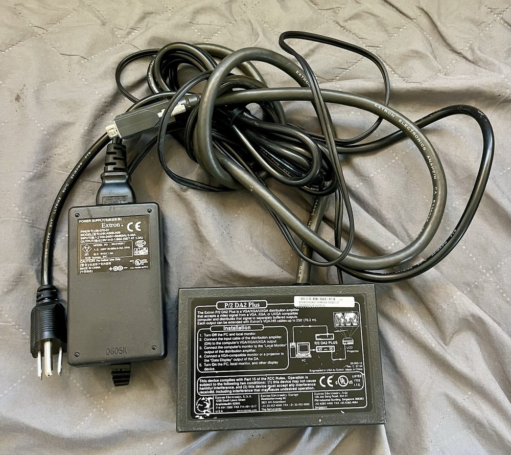 Extron P/2 DA2 PLUS Dual Output VGA/DVI Distribution Amplifier Splitter