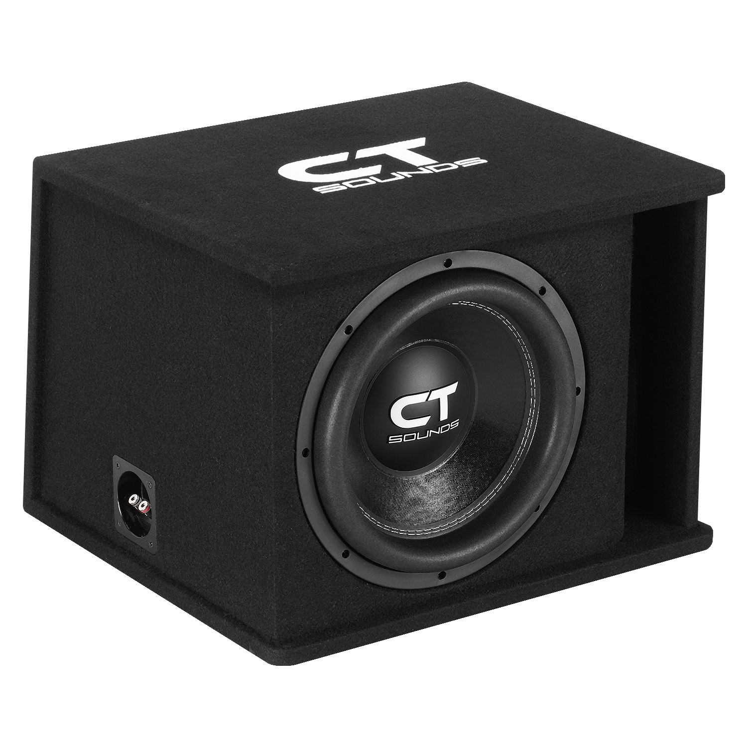 CT Sounds Single 12” 1300W Complete Bass Package with Loaded Sub Box and Amp