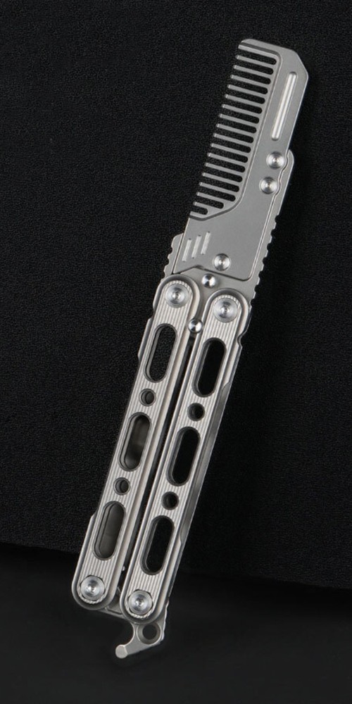 Hot Outdoor Titanium Pocket Folded Comb Replaceable Blade Portable Practice Tool