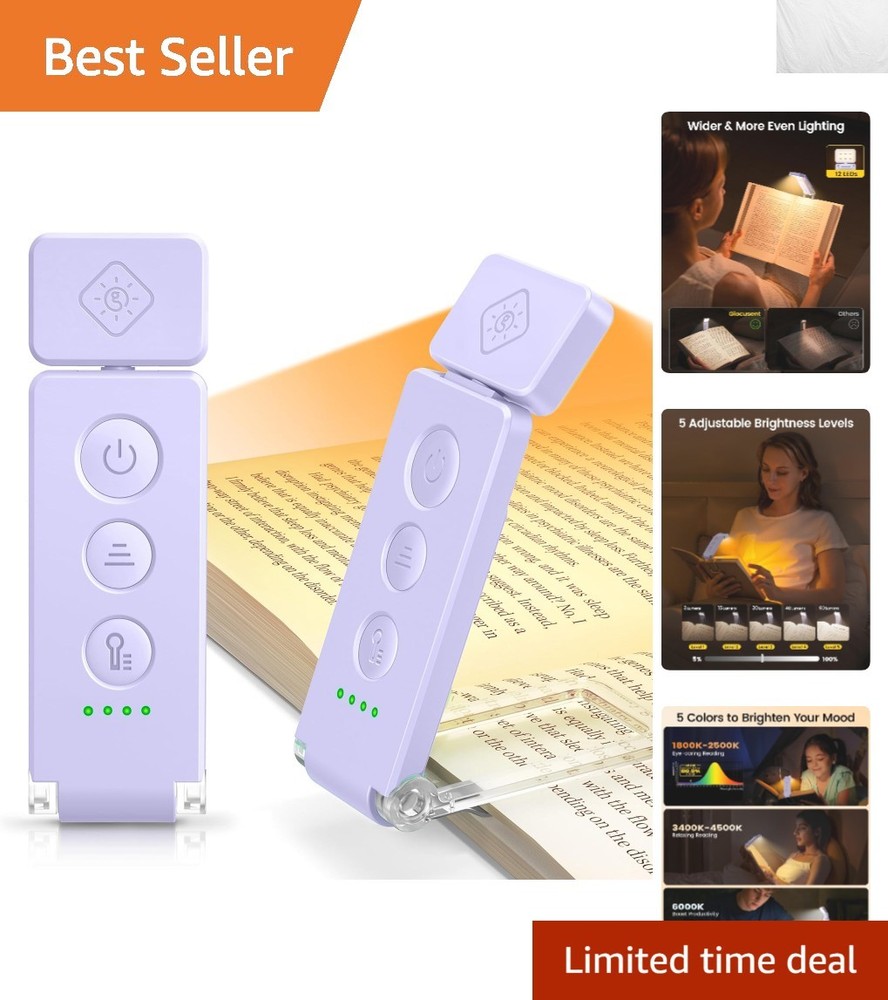Eye-Caring 100Hrs LED Reading Light with Adjustable Angles for Night Reading