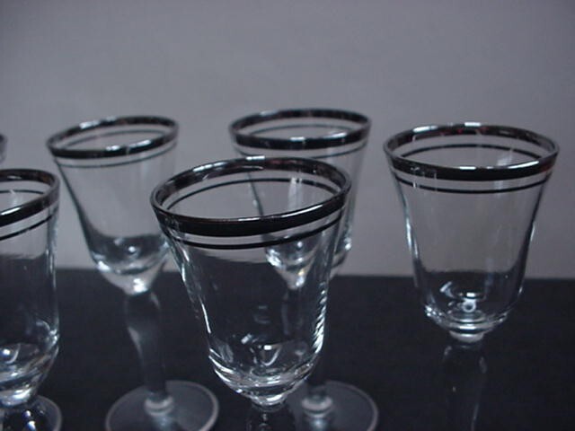 Silver Platinum Cordial Glass set