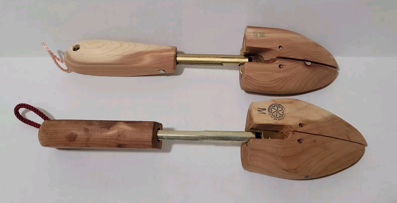 Salvatore Ferragamo Two Different Wooden Shoe Tree Metal Molds - Size Medium