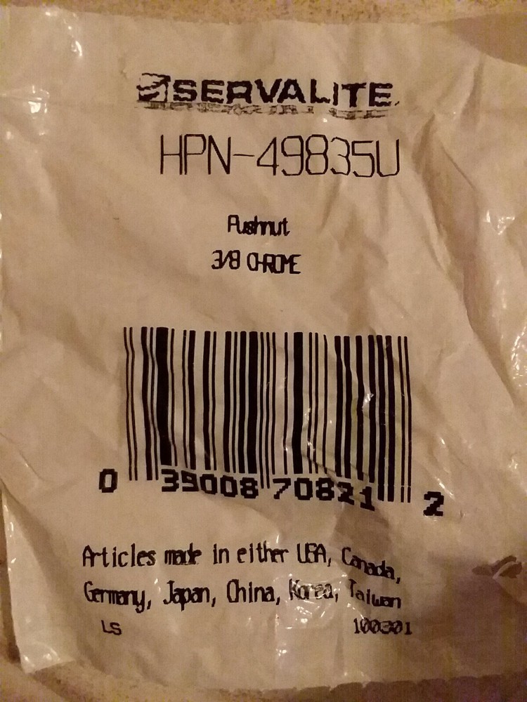 Servalite Push Nut Chrome 3/8"